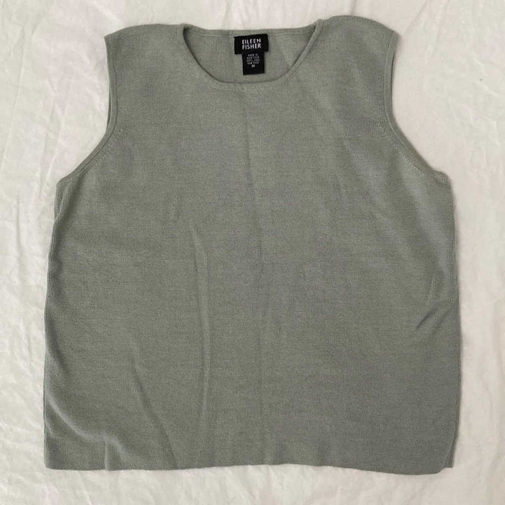 Eileen fisher pullover sweater vest seafoam green 100% wool